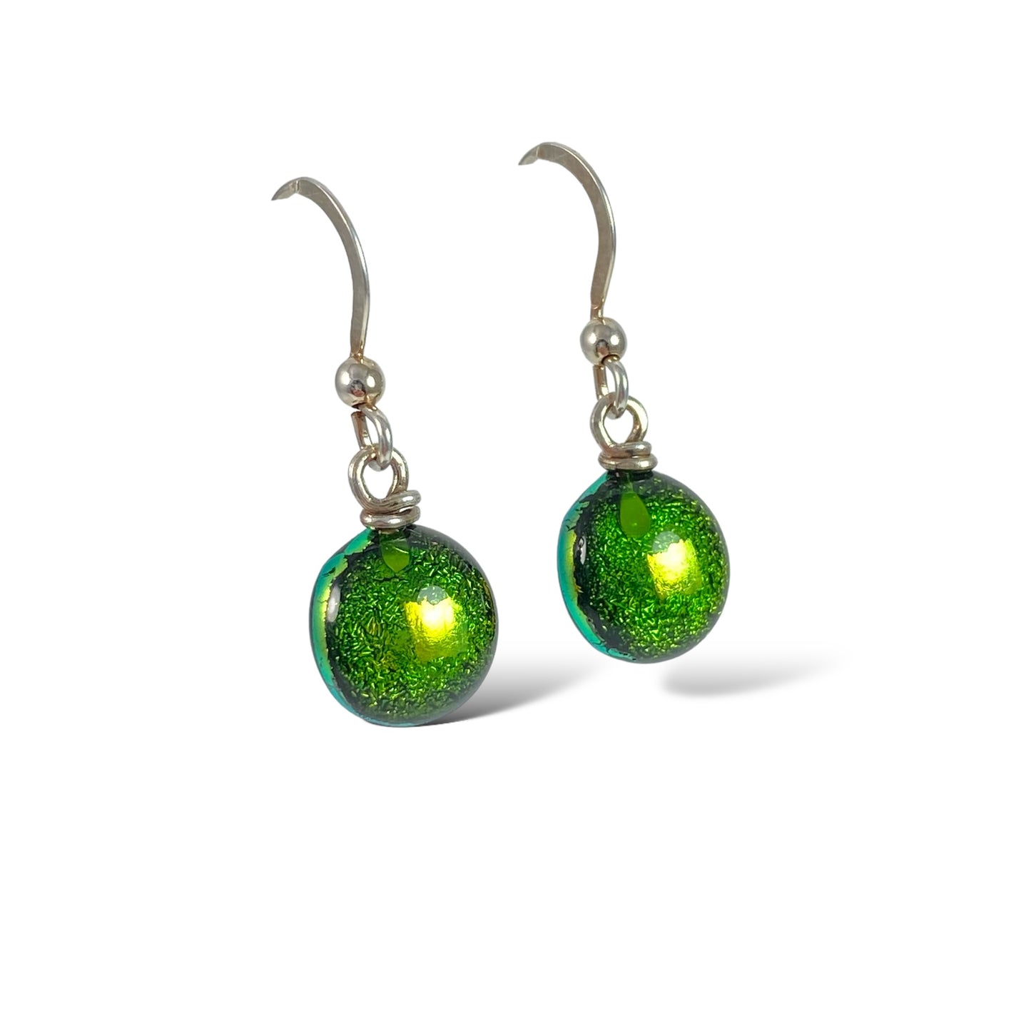 Space Ball Earrings in Forest