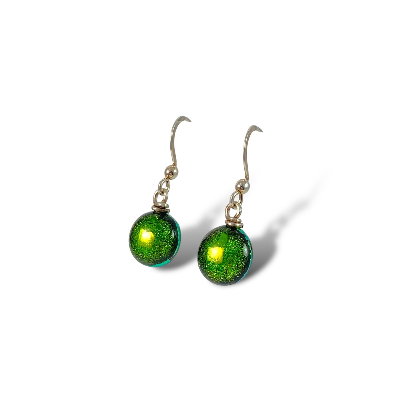 Space Ball Earrings in Forest