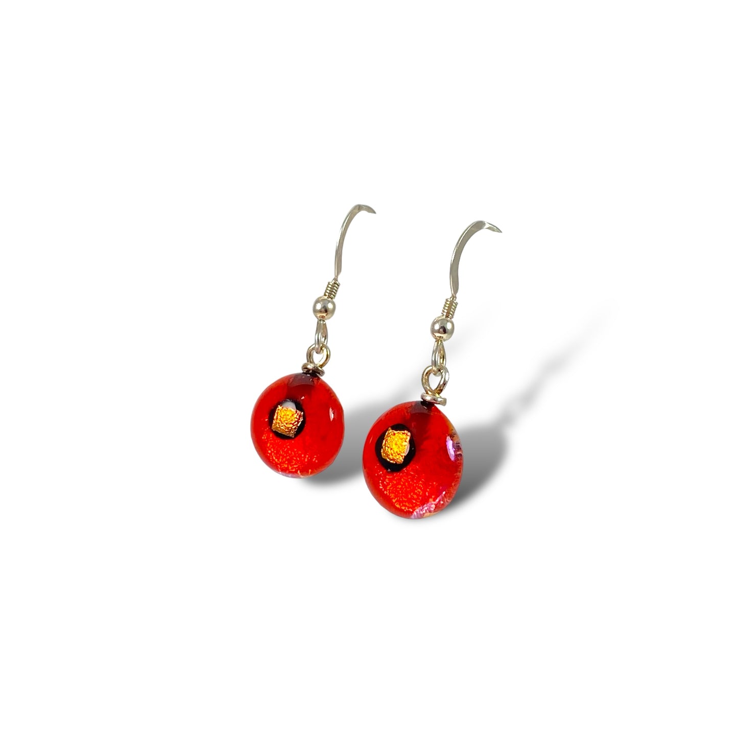 Space Ball Earrings in Sangria Orange