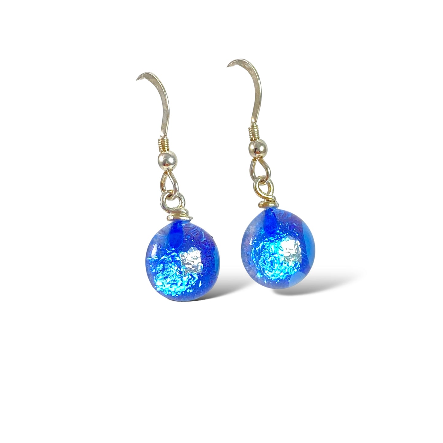 Space Ball Earrings in Sapphire Blue