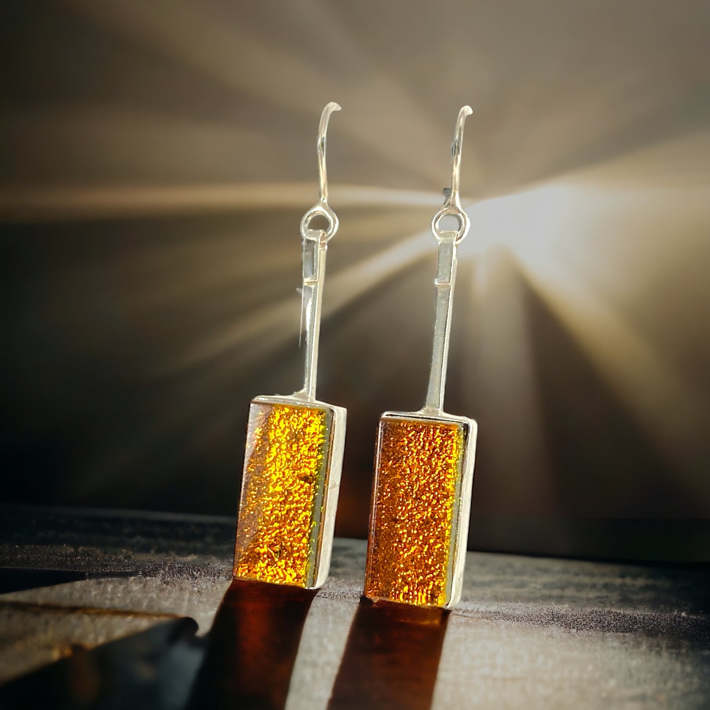 Swing Drop Earrings in Amber