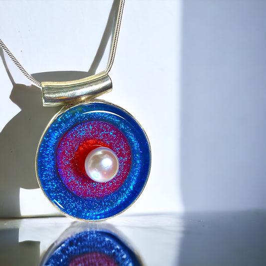 Triple Ring Bullseye with Pearl Necklace