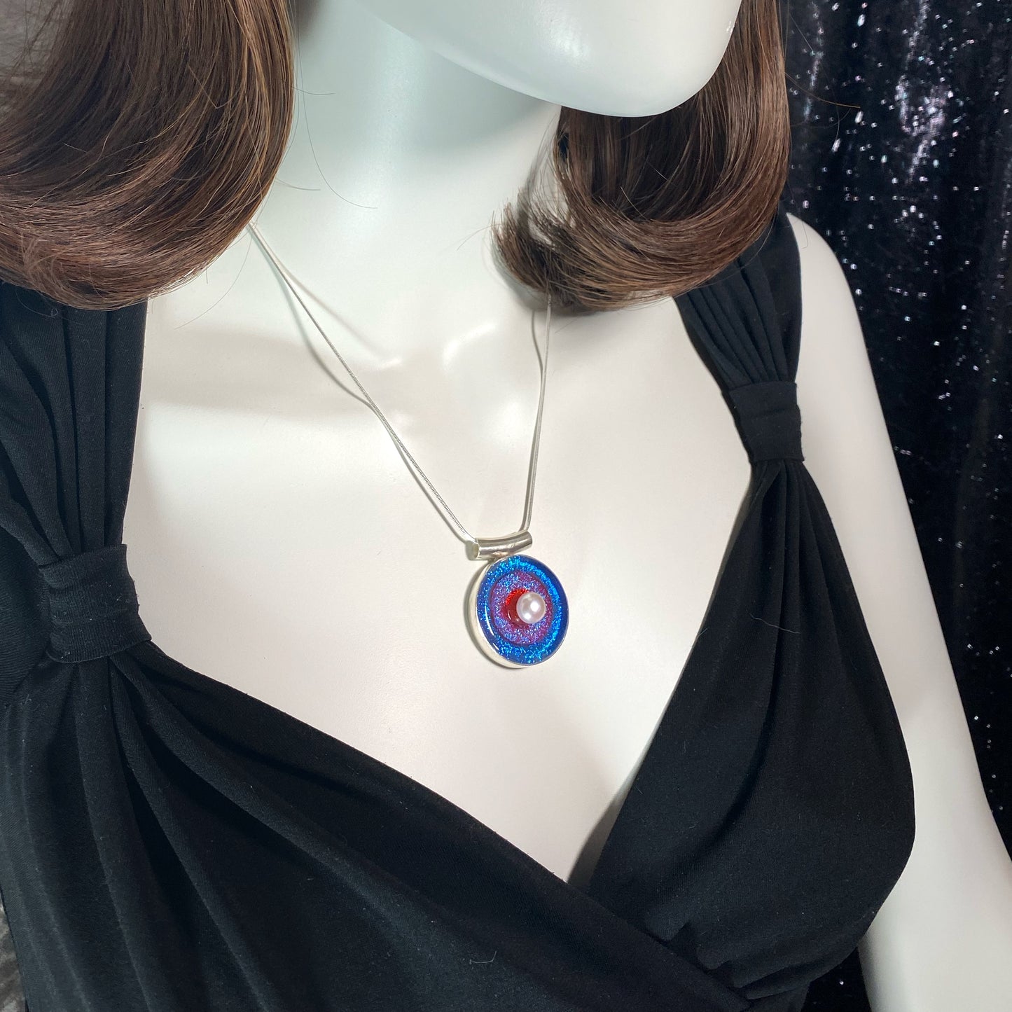 Triple Ring Bullseye with Pearl Necklace
