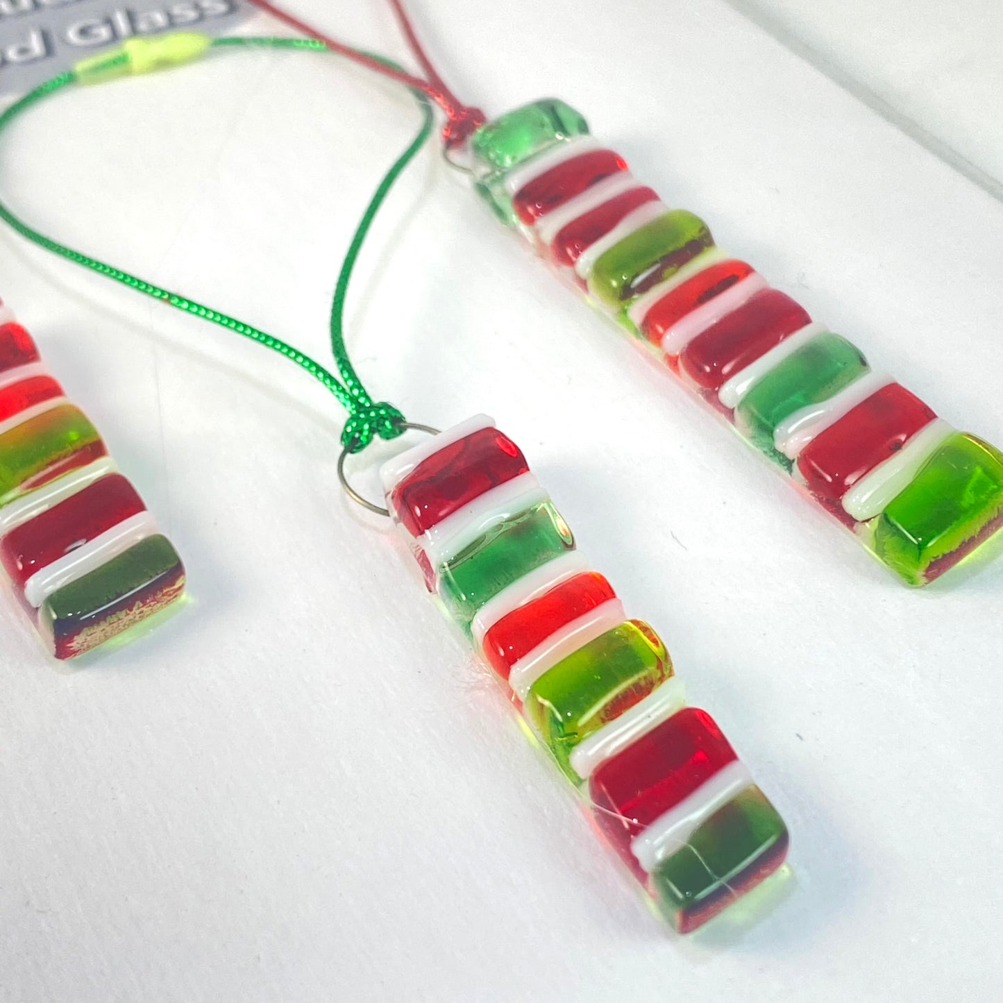 Three (3) Striped Rectangle Ornaments