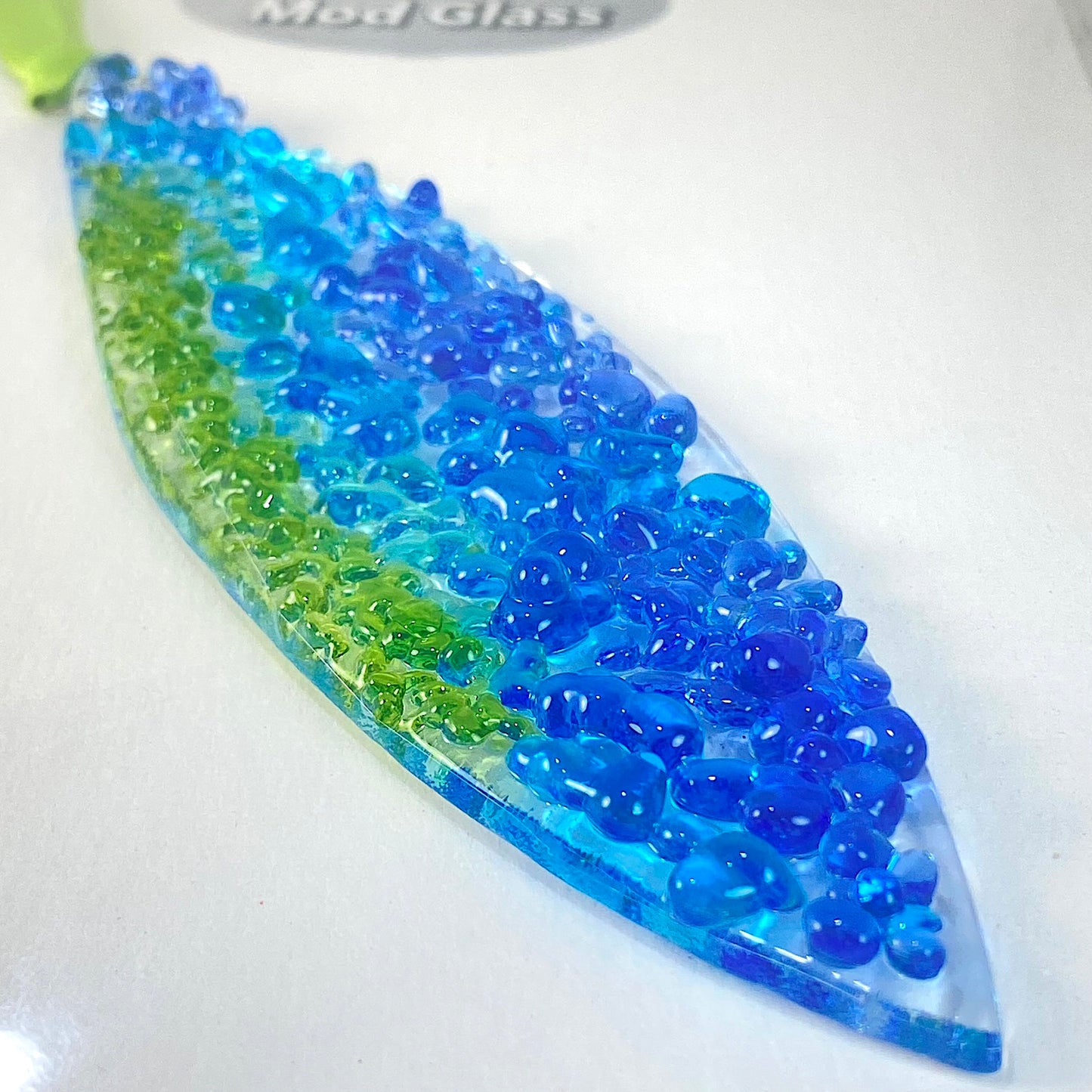 Marquise Ornament in Citron Green, Turquoise and Blue