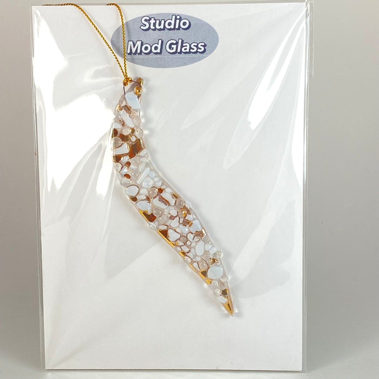 Abstract Clear Ornament Gold Luster #12