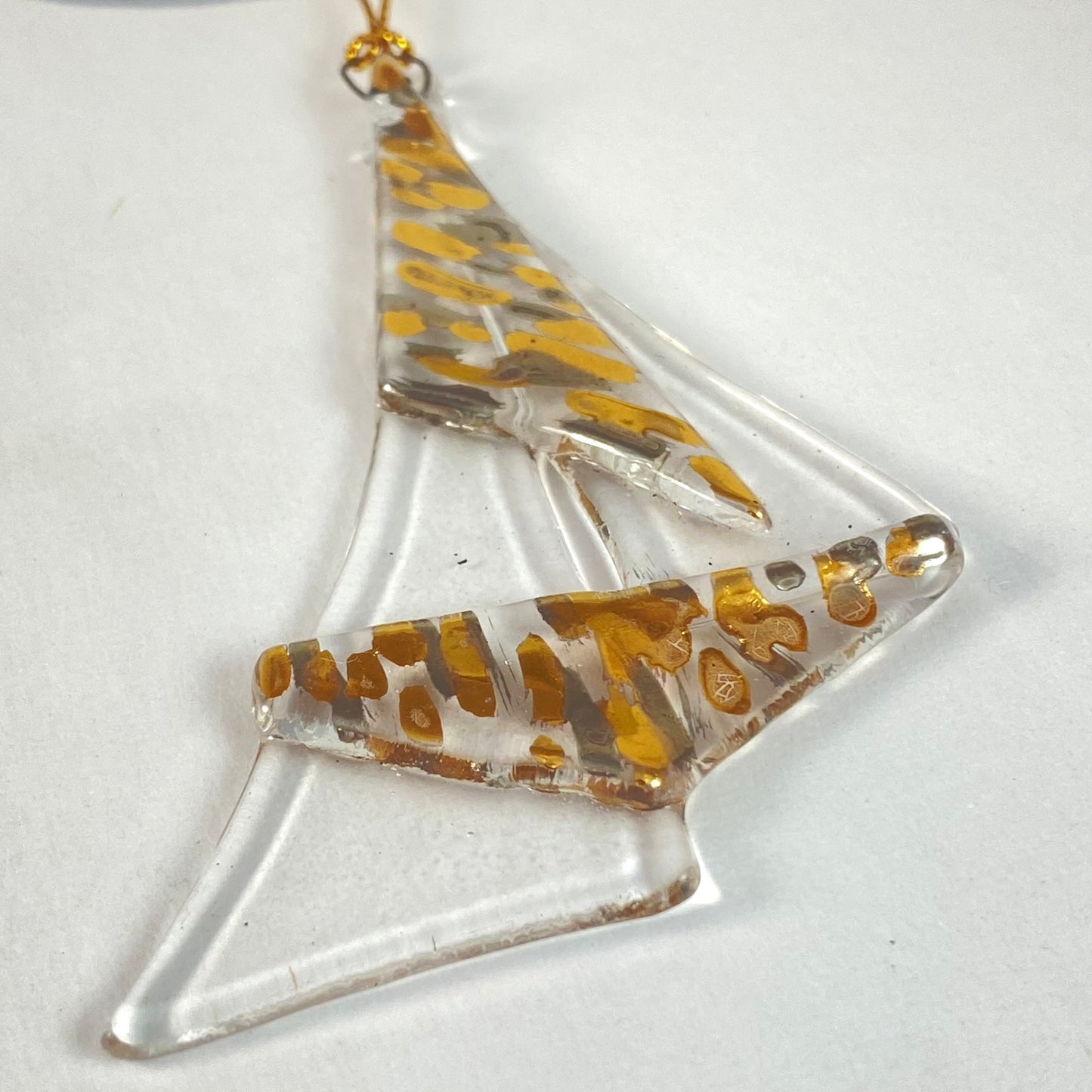 Abstract Clear Ornament Gold & Silver Luster #13