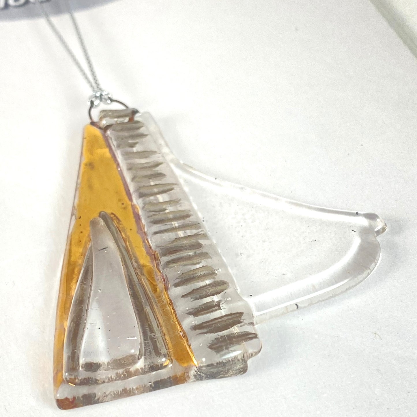 Abstract Clear Ornament Silver & Gold Luster #3