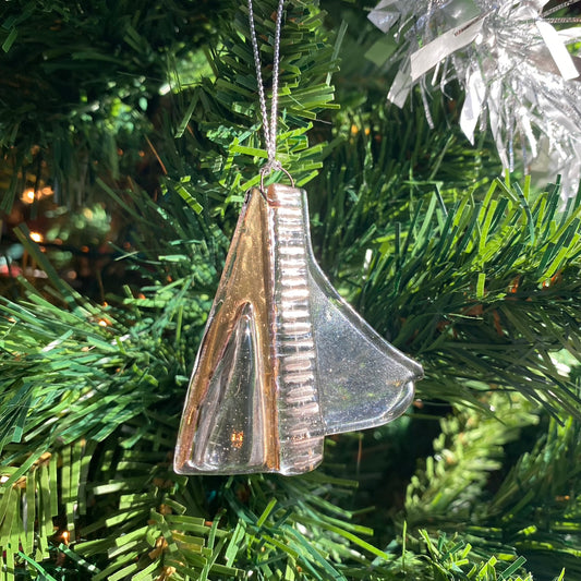 Abstract Clear Ornament Silver & Gold Luster #3