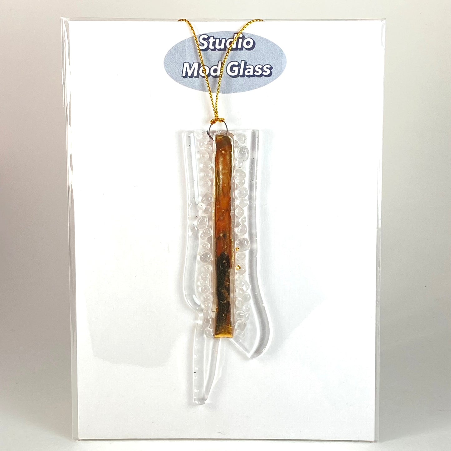 Abstract Clear Ornament Silver & Gold Luster #8