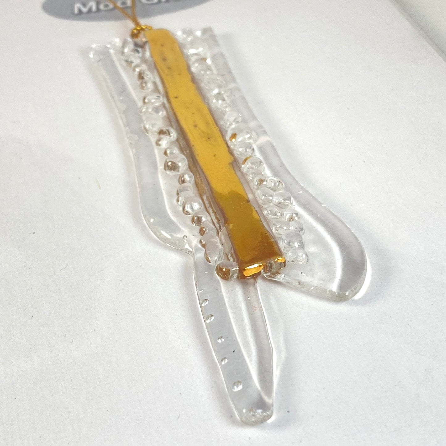 Abstract Clear Ornament Silver & Gold Luster #8