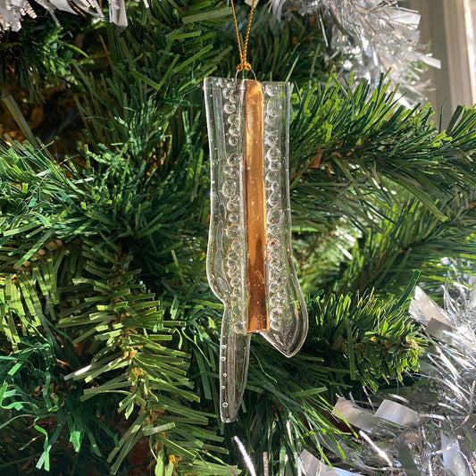 Abstract Clear Ornament Silver & Gold Luster #8
