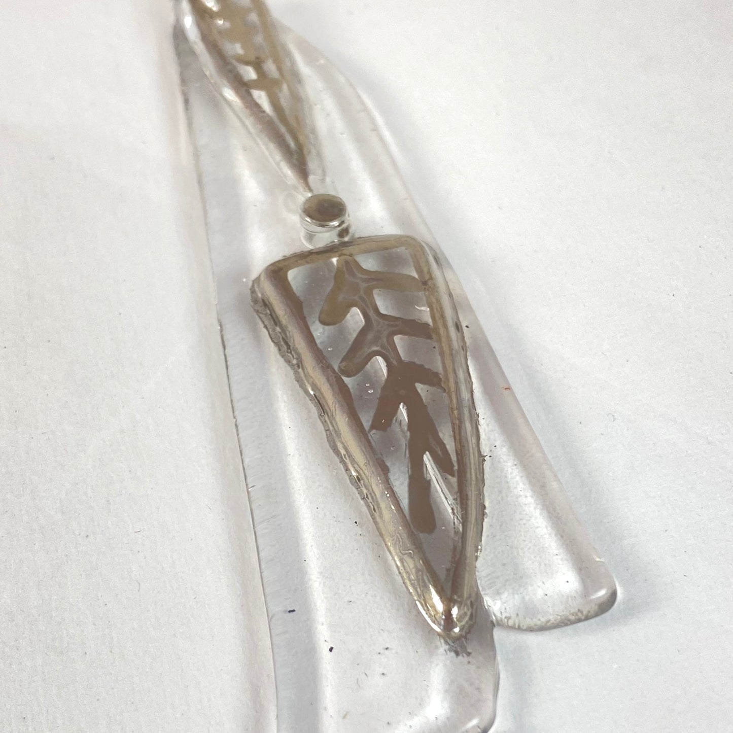 Abstract Clear Ornament Silver Luster #9
