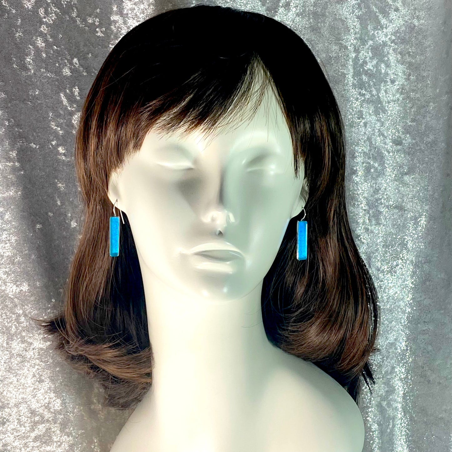 Long Rectangle Earrings in Caribbean