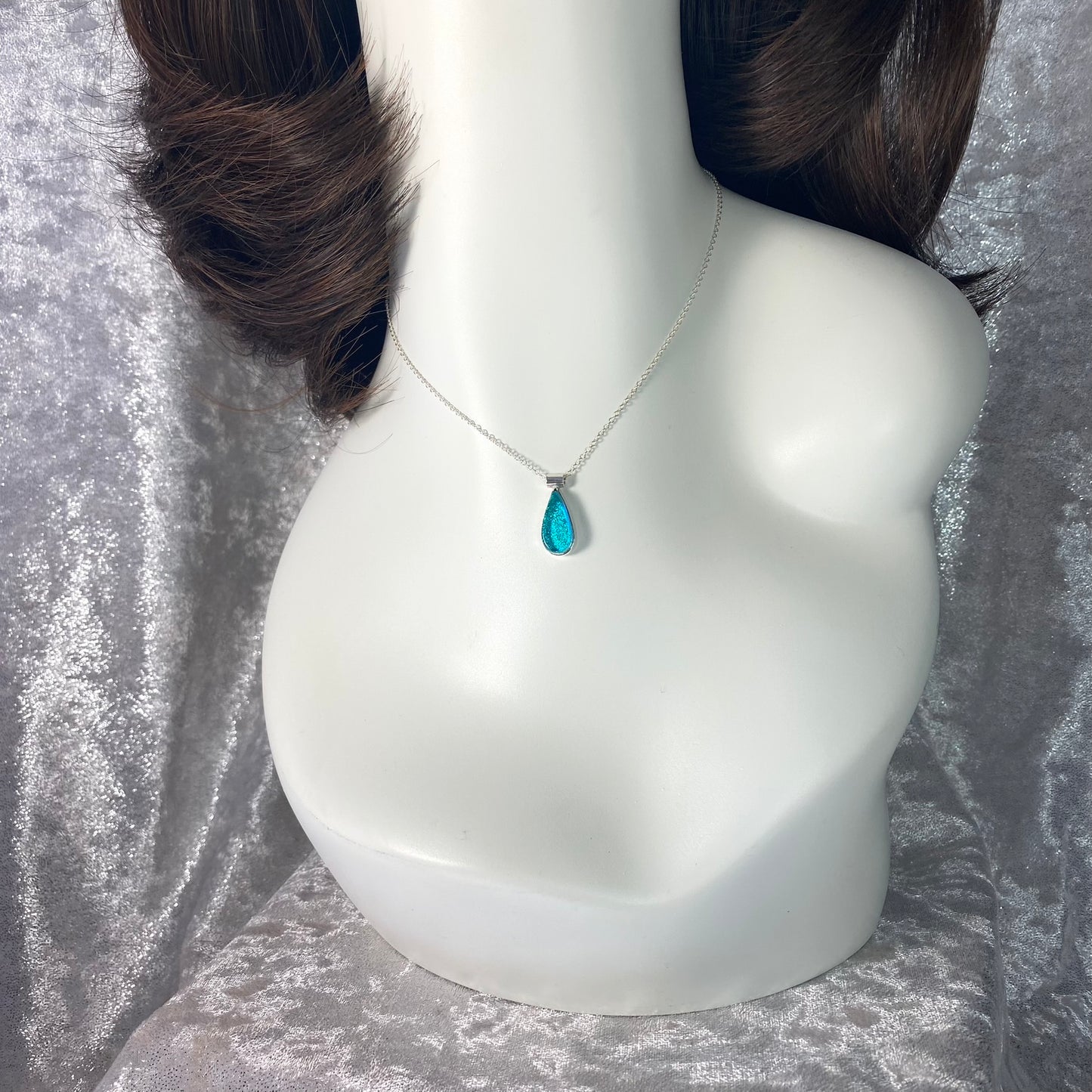Teardrop Necklace in Caribbean Blue