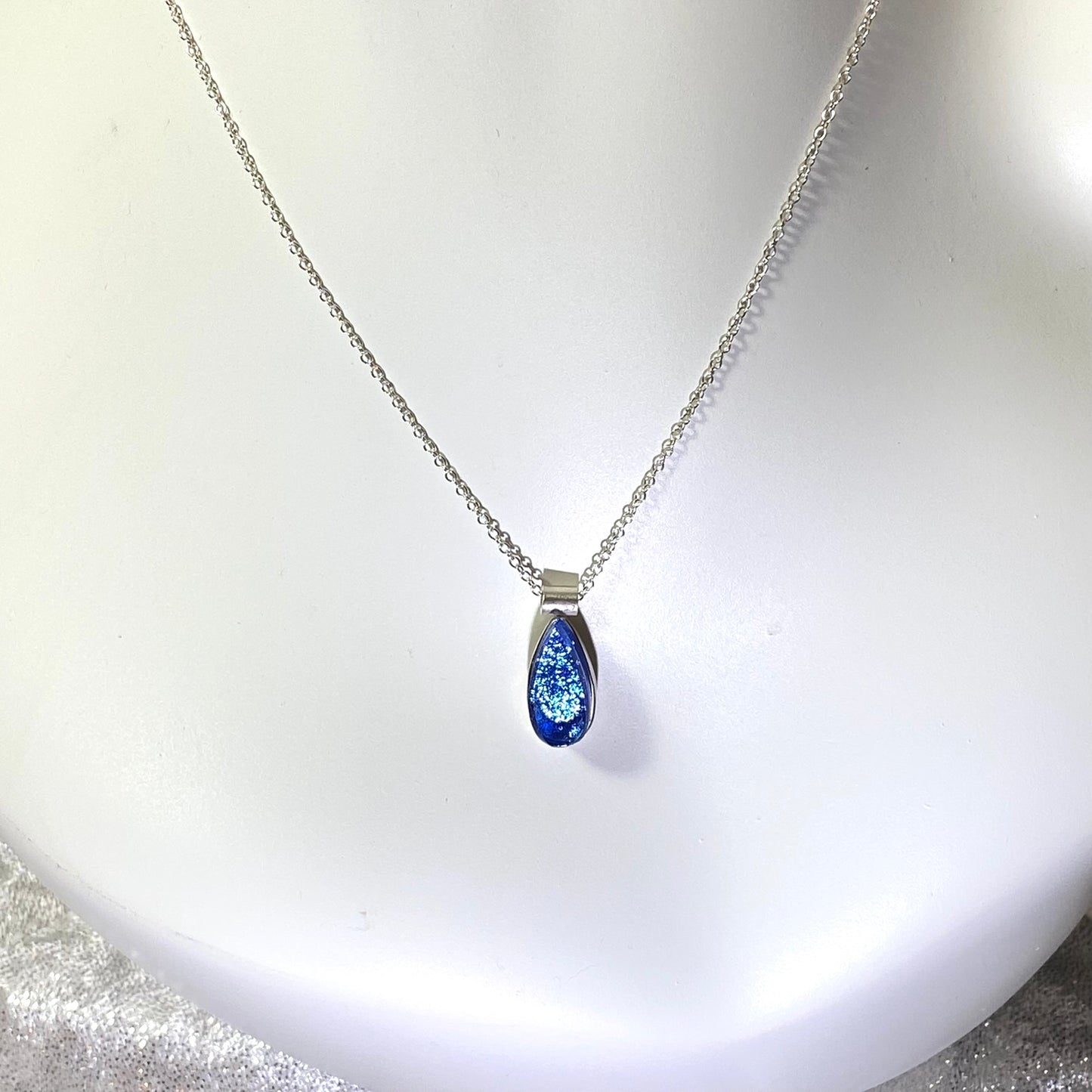 Teardrop Necklace in Sapphire Blue