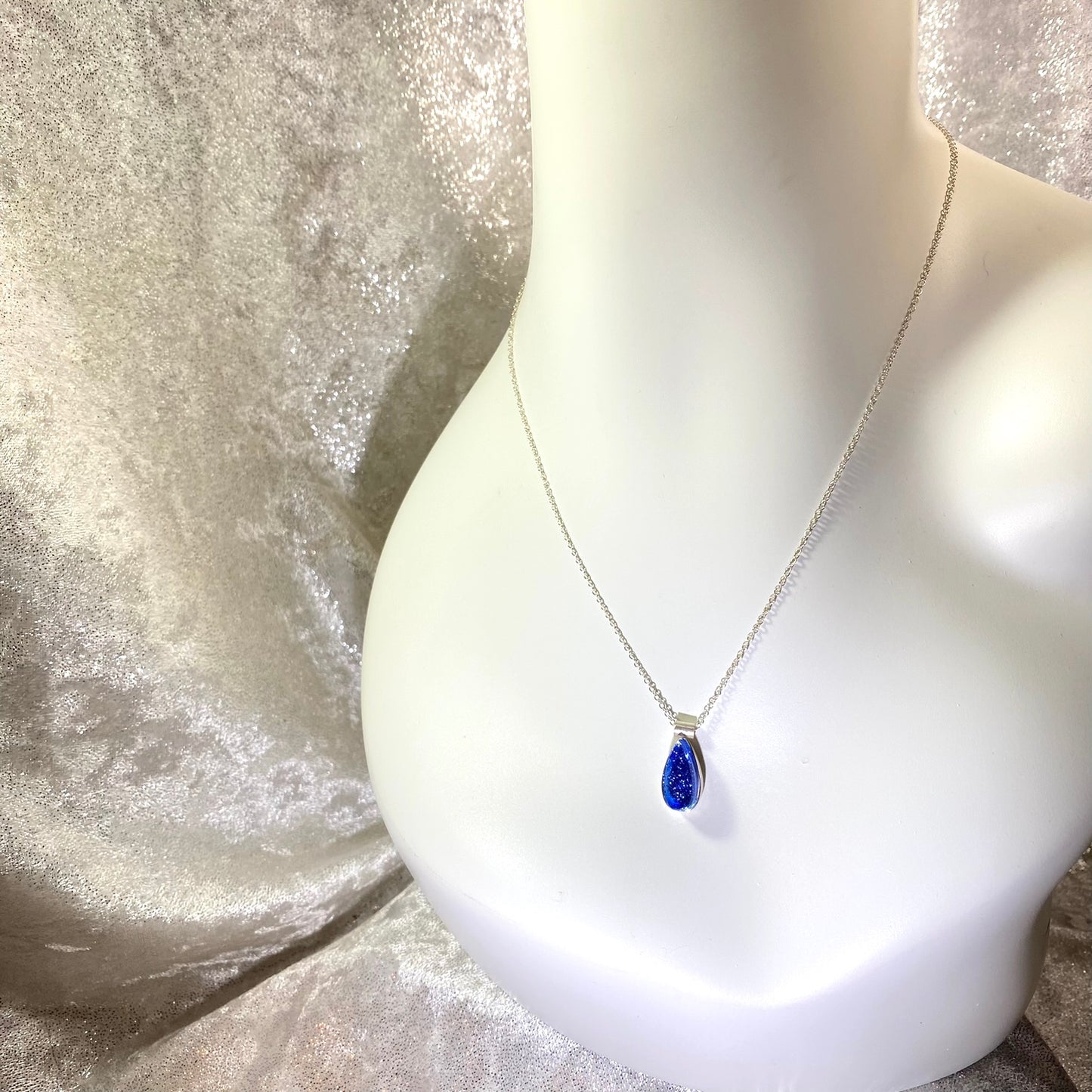 Teardrop Necklace in Sapphire Blue