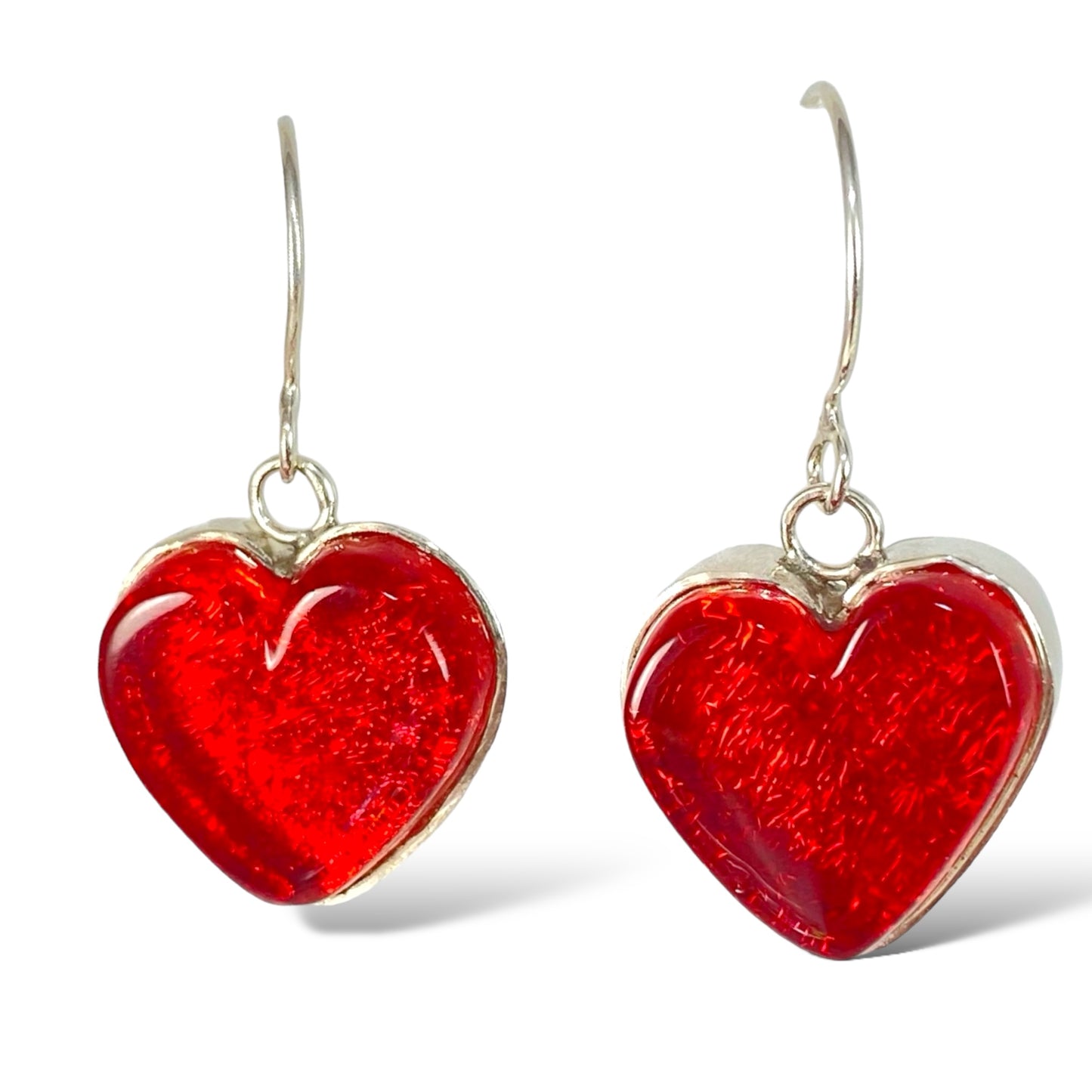 Heart Earrings in Cherry