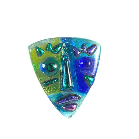 Face Art Magnet in Greens, Blues and Purple