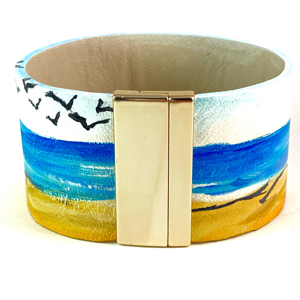 Lake View with Driftwood Leather Cuff