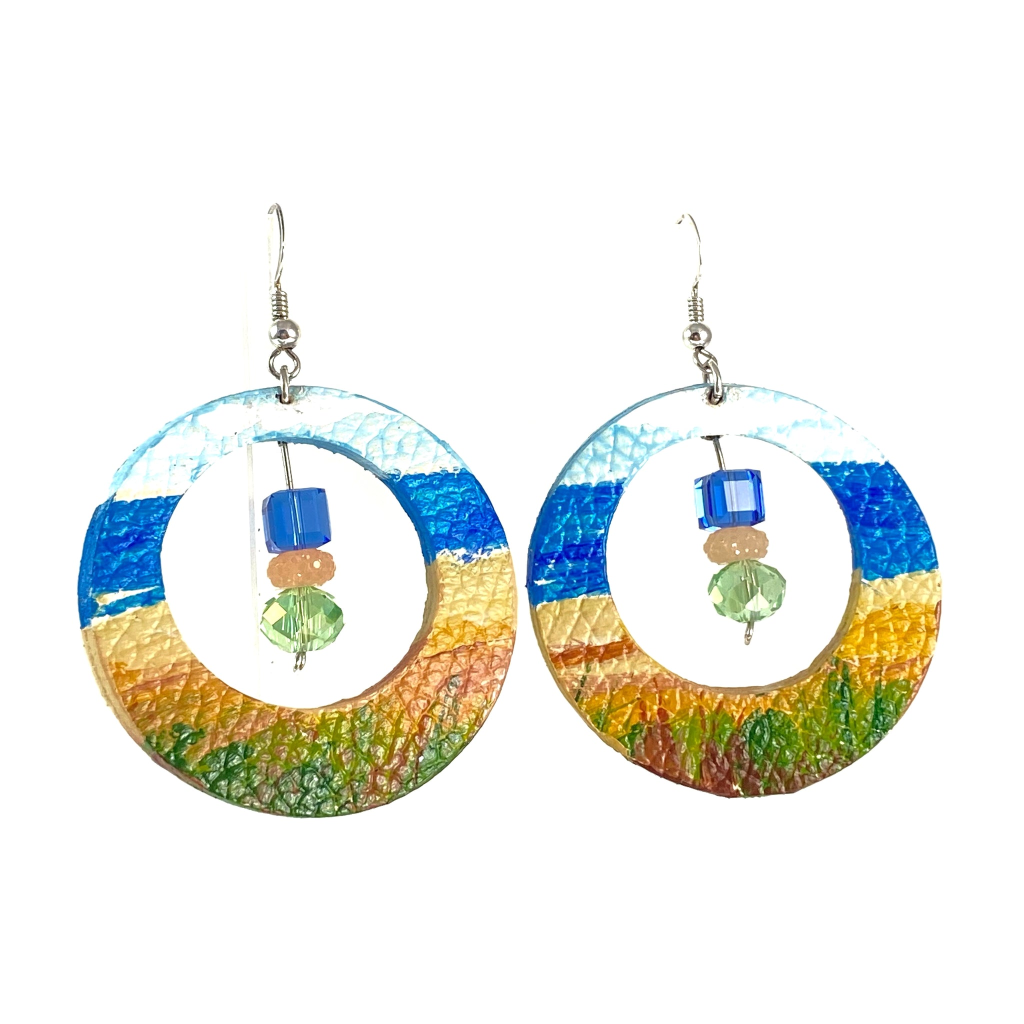 Circle Beach Earrings with Beads