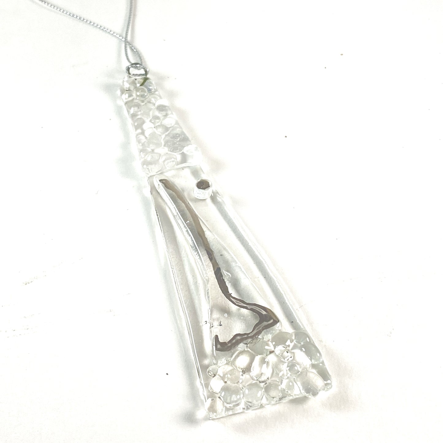 Abstract Clear Ornament Silver Luster #19
