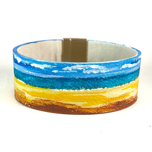 Beach, Sun and Sky Leather Cuff