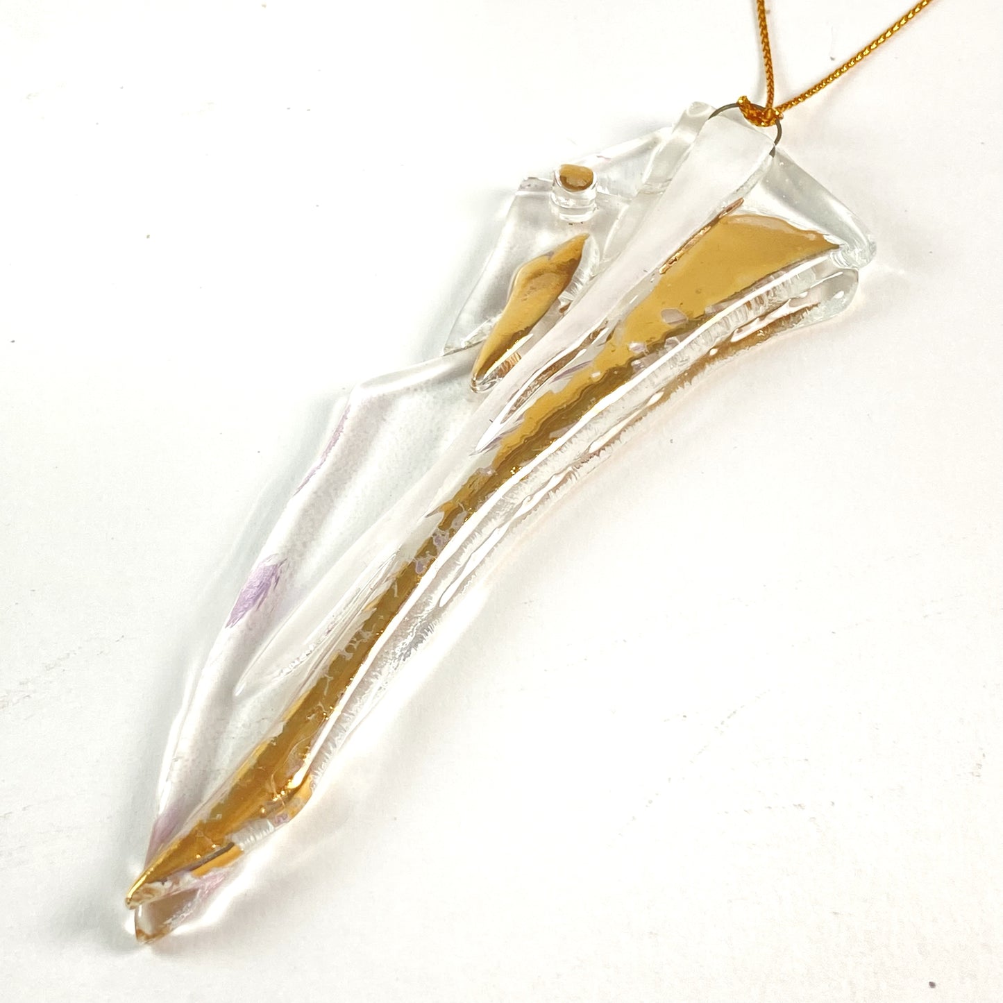 Abstract Clear Ornament Gold Luster #14