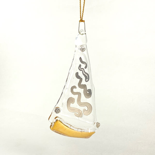 Abstract Clear Ornament Silver & Gold Luster #17