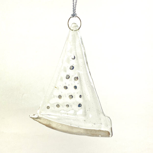Abstract Clear Ornament Silver Luster #23