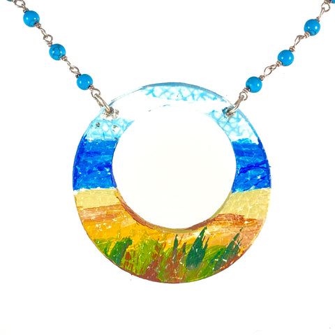 Beachy Blues Circle Necklace
