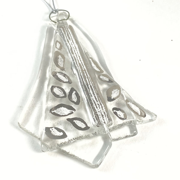 Abstract Clear Ornament Silver Luster #18