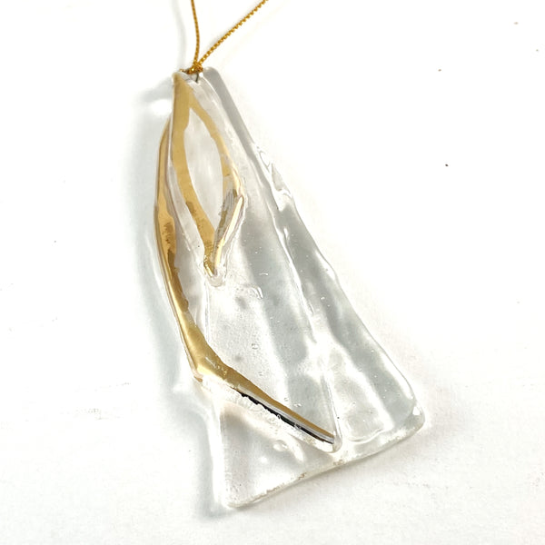 Abstract Clear Ornament Gold Luster #16