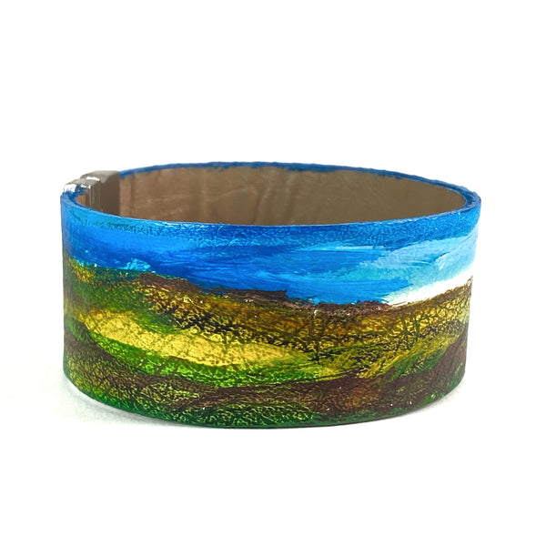 Gentle Hillsides Leather Cuff