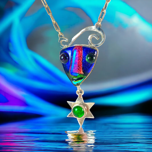Face Pendant with Star Drop