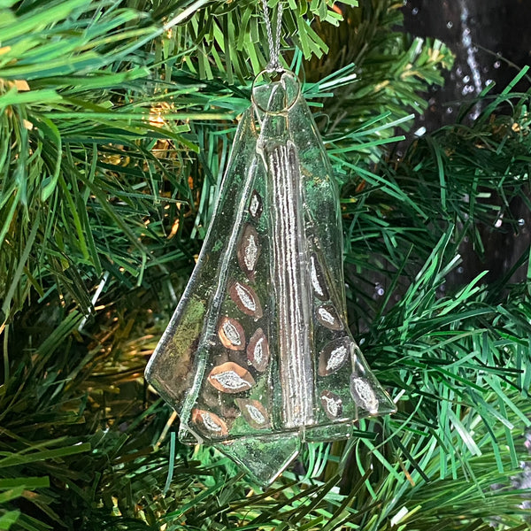 Abstract Clear Ornament Silver Luster #18