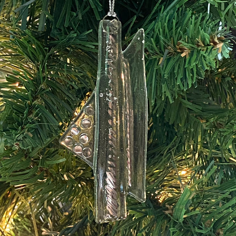 Abstract Clear Ornament Silver Luster #20