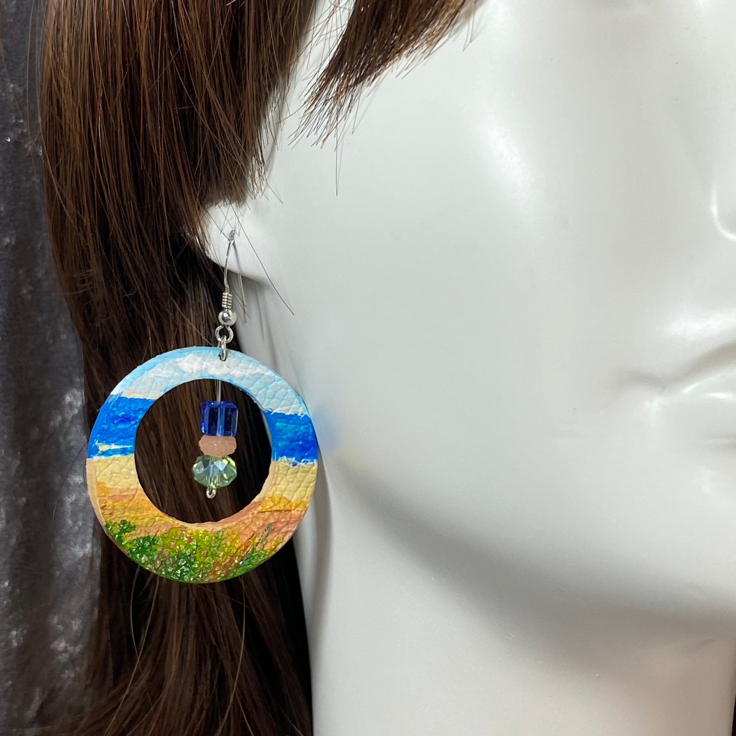 Circle Beach Earrings with Beads