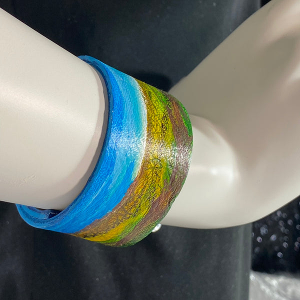 Gentle Hillsides Leather Cuff