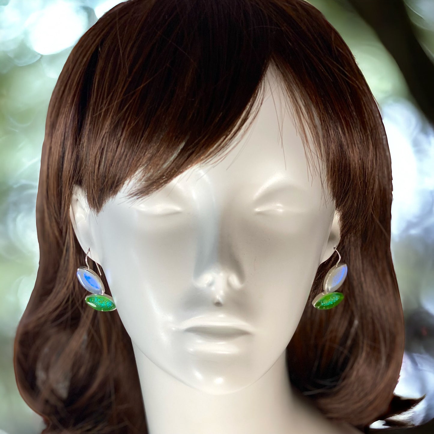 MCM Leaf Earrings in Lavender & Mint