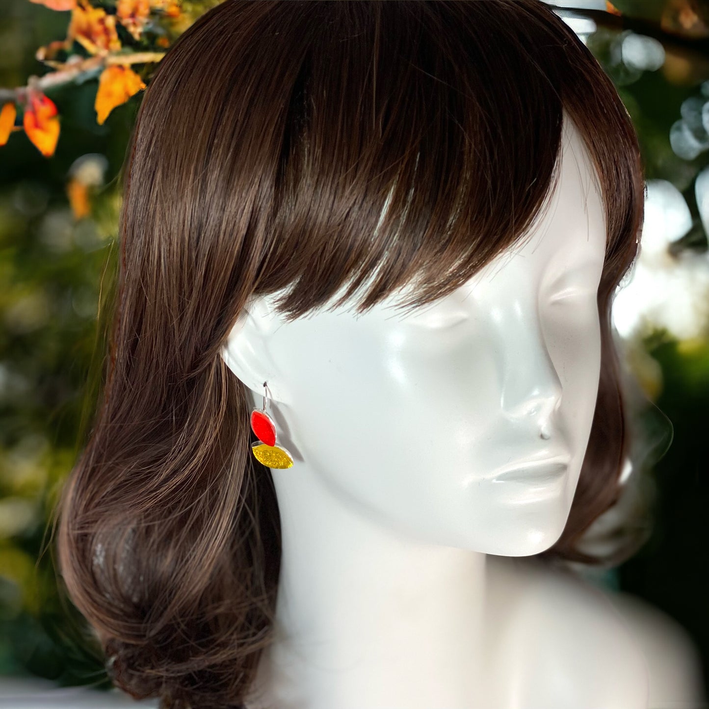 MCM Leaf Earrings in Sangria  & Lemon