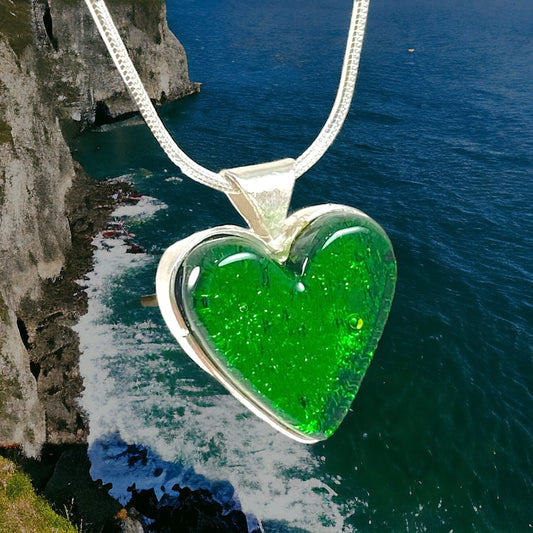 Heart Necklace in Emerald