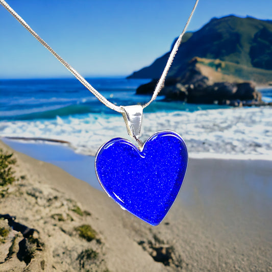 Heart Necklace in Ocean