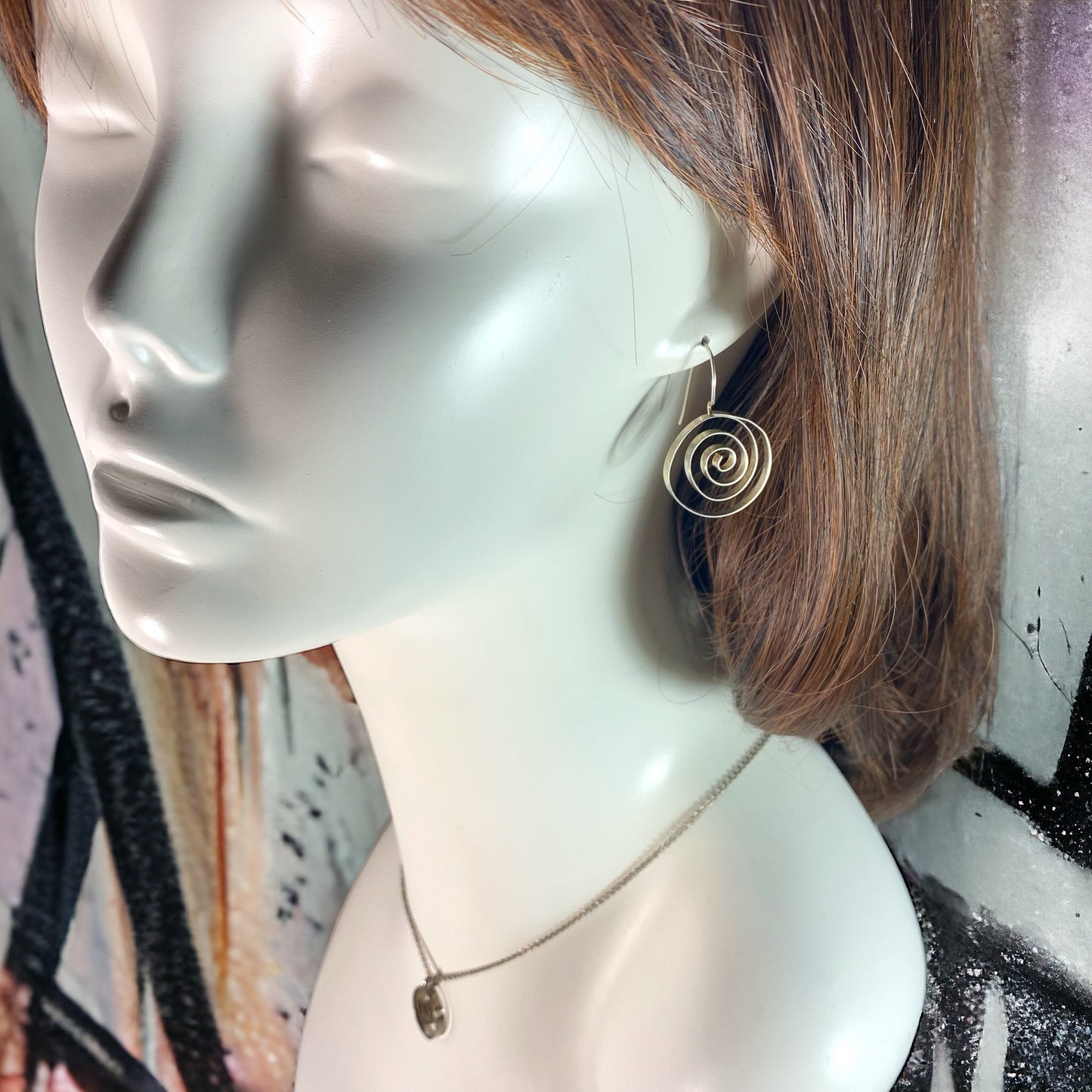 Large Spiral Metal Earrings