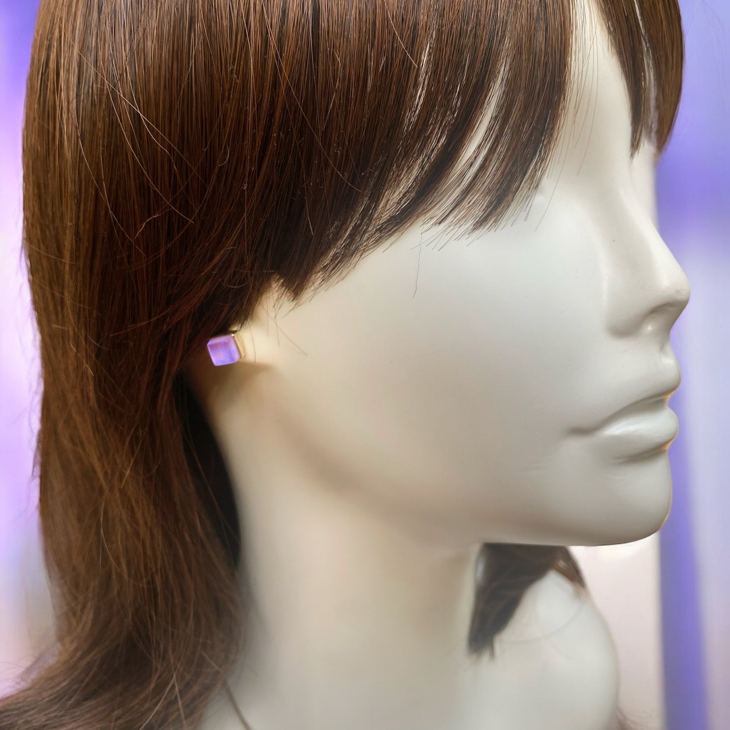 Square Post Earrings in Lavender