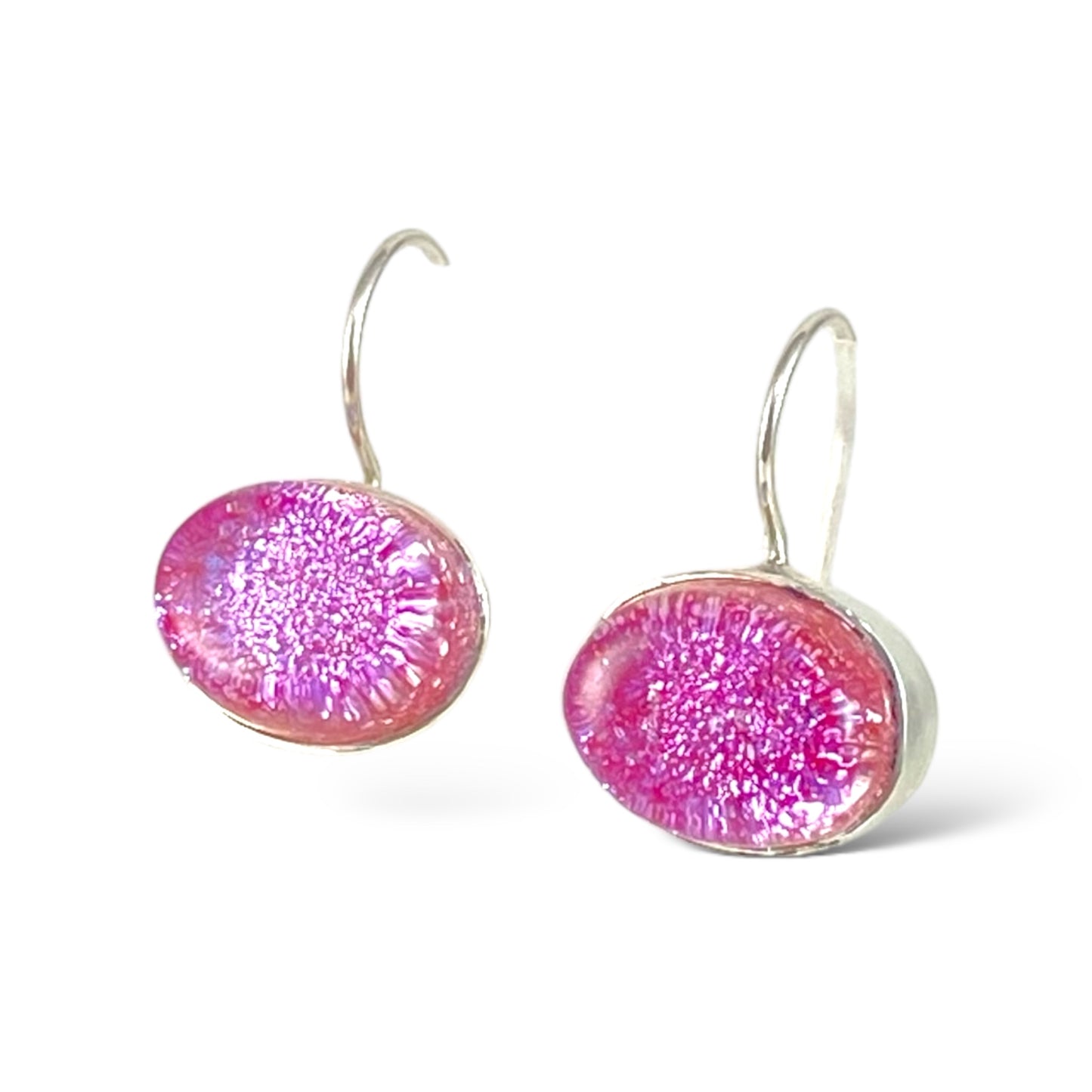 Oval Earrings in Flamingo