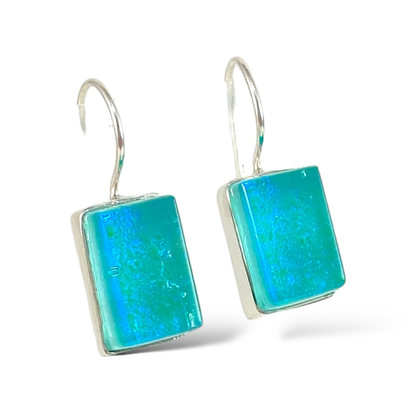 Rectangle Earrings in Aqua