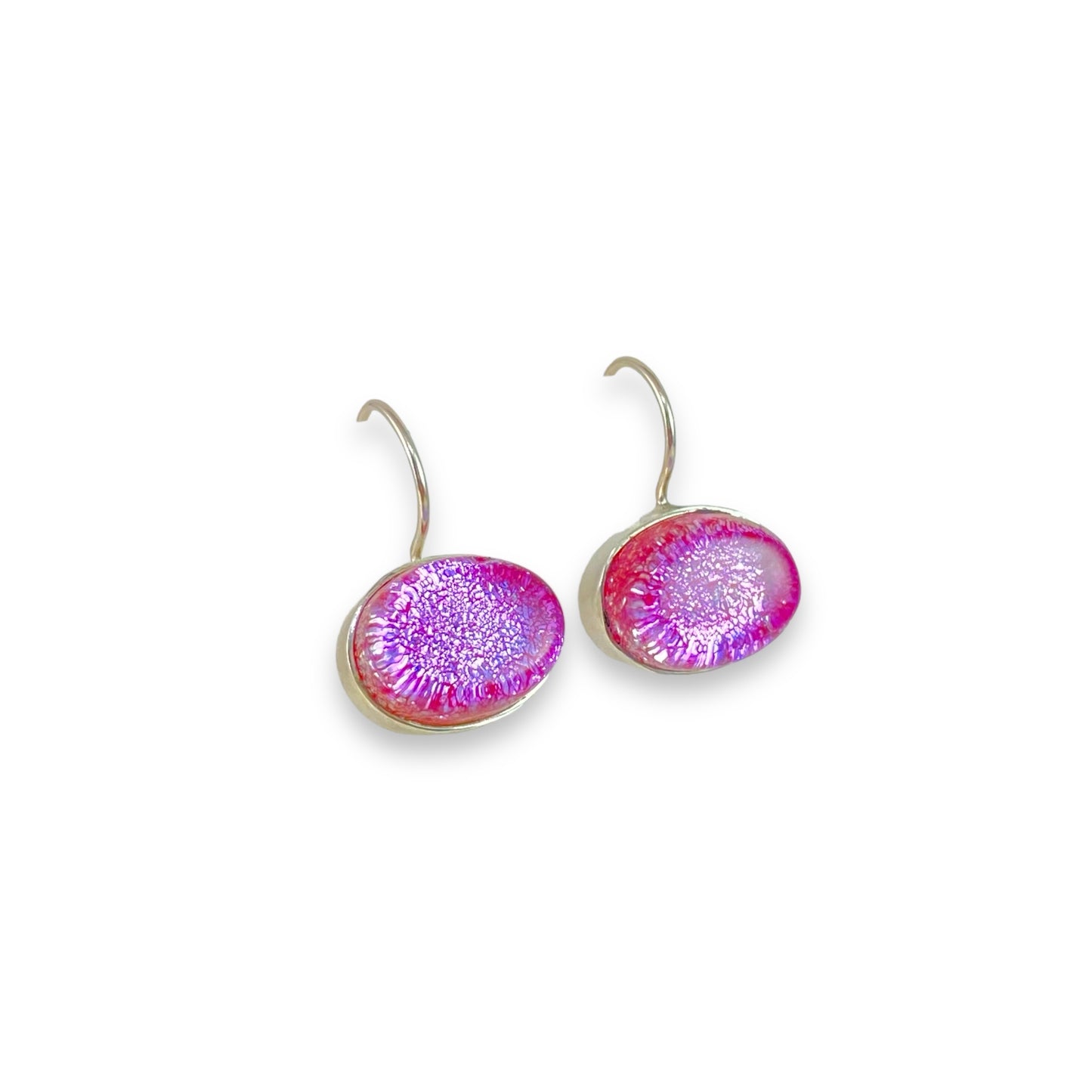 Oval Earrings in Flamingo