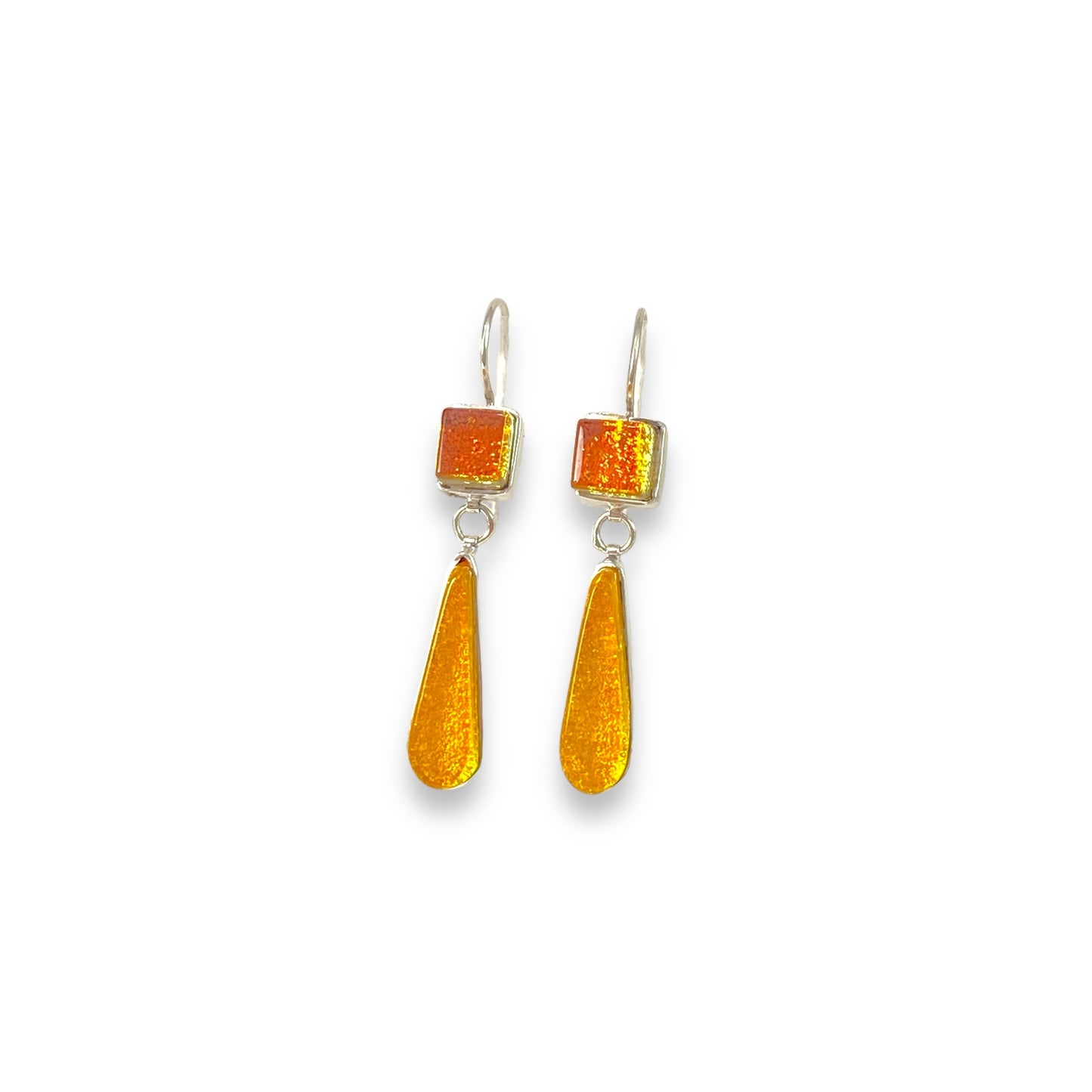 Double Drop Earrings in Amber and Butterscotch