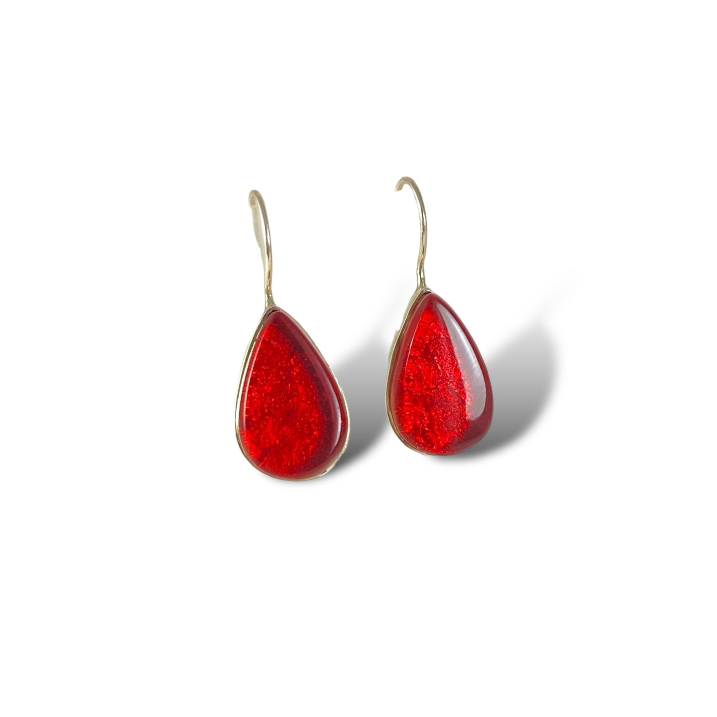 Teardrop Earrings in Cherry